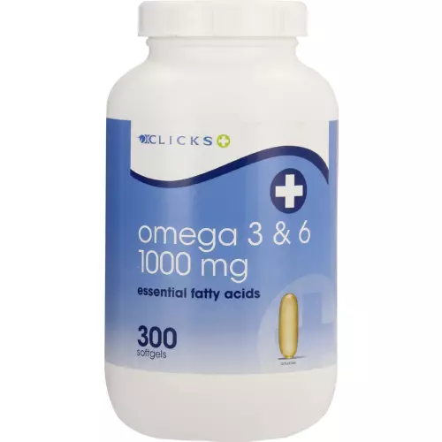 Clicks Omega 3 & 6 1000mg 300 Softgel Capsules Clicks Omega 3 & 6 1000mg 300 Softgel Capsules