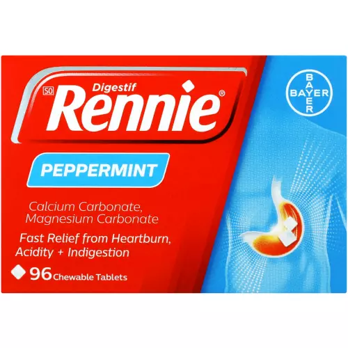 Rennie Antacid Peppermint 96 Tablets