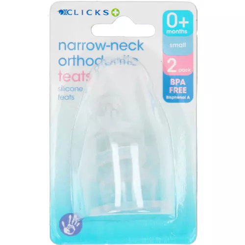Clicks Narrow-neck Orthodontic Teats Small 2 Pack Clicks Narrow-neck Orthodontic Teats Small 2 Pack