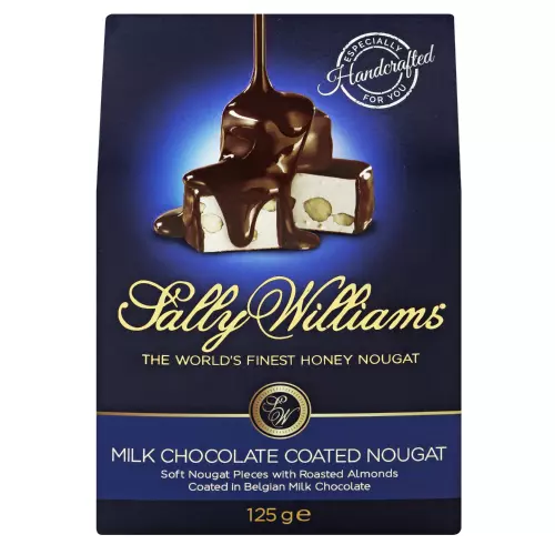 Sally Williams Finest Honey Nougat Milk Chocolate 125g Sally Williams Finest Honey Nougat Milk Chocolate 125g