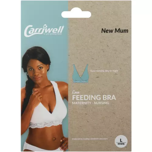 Carriwell Lace Feeding Bra White Large Carriwell Lace Feeding Bra White Large