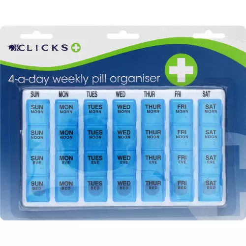 Clicks 4-A-Day Weekly Pill Organiser