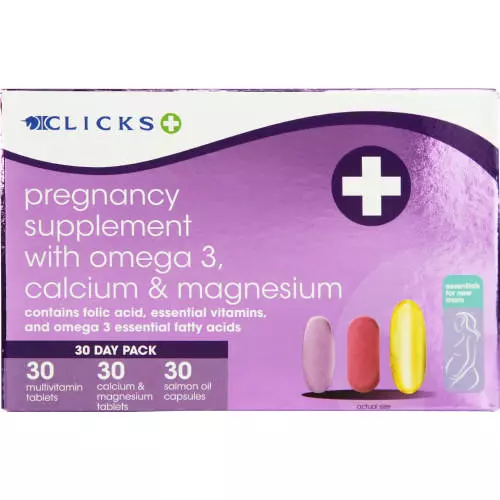 Clicks Pregnancy Supplement With Omega 3, Calcium & Magnesium 30-Day Pack
