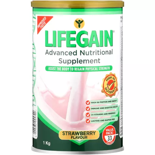 Lifegain Advanced Nutritional Support Strawberry 1kg Lifegain Advanced Nutritional Support Strawberry 1kg