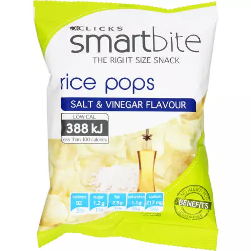 Smartbite Rice Pops Salt & Vinegar 22g Smartbite Rice Pops Salt & Vinegar 22g