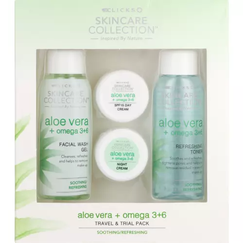 Clicks Skincare Collection Aloe Vera & Omega 3+6 Soothing And Refreshing Set Clicks Skincare Collection Aloe Vera & Omega 3+6 Soothing And Refreshing Set