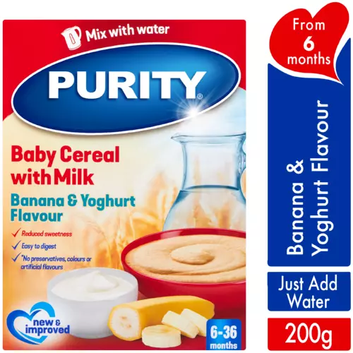 Purity First Foods Baby's First Cereal Banana & Yoghurt 200g Purity First Foods Baby's First Cereal Banana & Yoghurt 200g