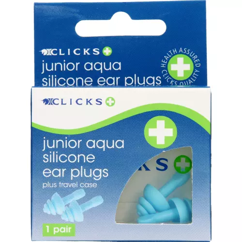 Clicks Aqua Silicone Ear Plugs Junior 1 Pair Clicks Aqua Silicone Ear Plugs Junior 1 Pair