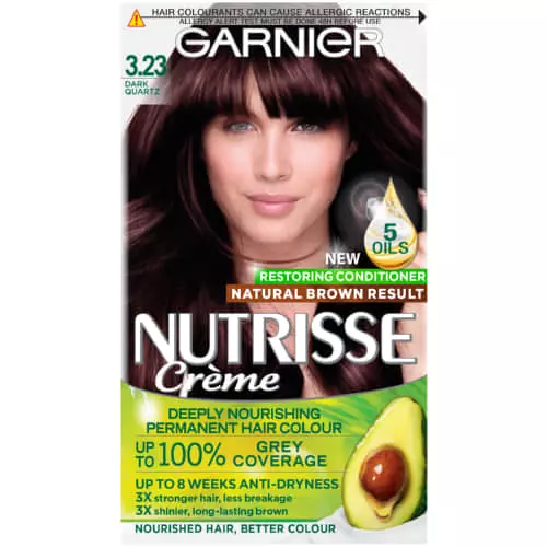 Garnier Nutrisse Creme Permanent Nourishing Hair Colour Dark Quartz 3.23 Garnier Nutrisse Creme Permanent Nourishing Hair Colour Dark Quartz 3.23