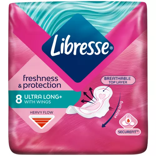 Libresse Freshness & Protection Ultra Long + With Wings 8 Pads