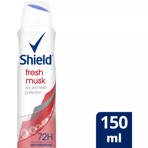 Shield Women Antiperspirant Aerosol Deodorant Fresh Musk 150ml Shield Women Antiperspirant Aerosol Deodorant Fresh Musk 150ml