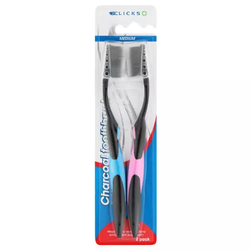 Clicks Charcoal Bristle Toothbrush Twinpack Clicks Charcoal Bristle Toothbrush Twinpack