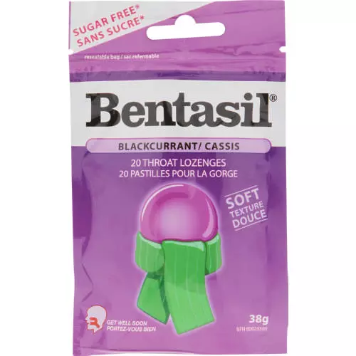 Bentasil Sugar Free Throat Lozenges Black Current 20 Lozenges