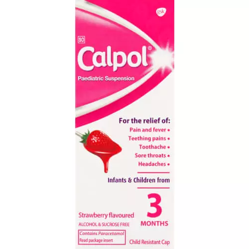 Calpol Paediatric Suspension Strawberry 50ml Calpol Paediatric Suspension Strawberry 50ml