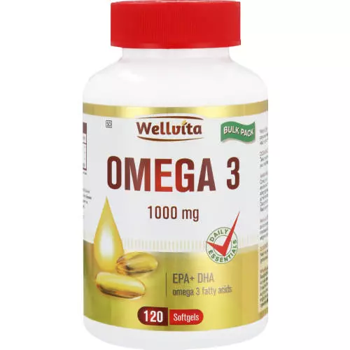 Wellvita Omega 3 1000mg Fatty Acid Softgels 120 Softgels