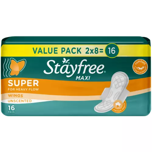 Stayfree Maxi Thick Super Wings 16 Pads