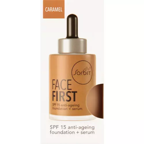 Sorbet Face First SPF15 Anti-Ageing Foundation + Serum Caramel 30ml