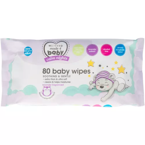 Made 4 Baby Calm Nights 80 Wipes Made 4 Baby Calm Nights 80 Wipes
