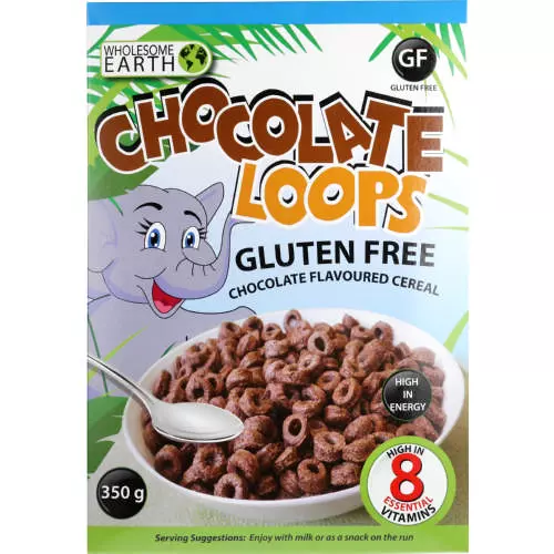 Wholesome Earth Gluten Free Chocolate Loops Cereal 350g