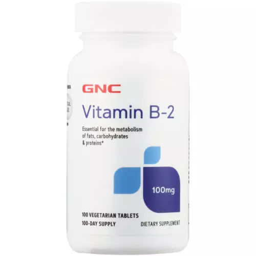 GNC 100mg Vitamin B-2 Vegetarian Tablets 100 Tablets GNC 100mg Vitamin B-2 Vegetarian Tablets 100 Tablets