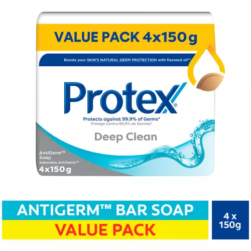 Protex Hard Bar Soap Deep Clean 4X150g Protex Hard Bar Soap Deep Clean 4X150g