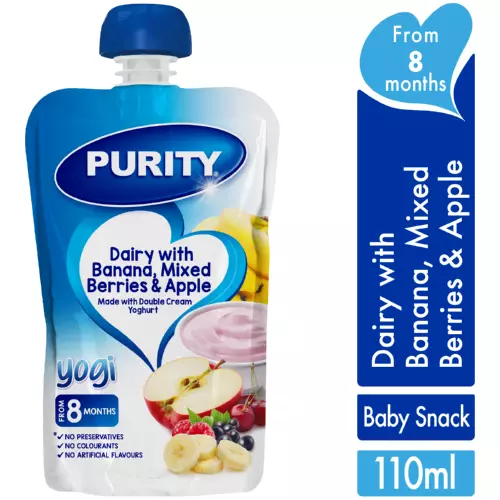 Purity Yogilicious Dairy With Banana, Mixed Berries & Apple 110ml