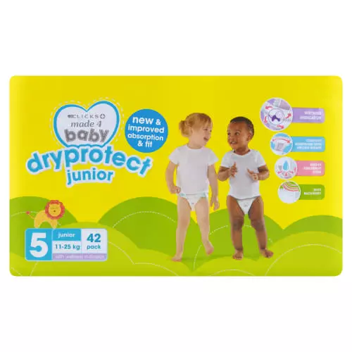 Made 4 Baby Dryprotect Junior Nappies Size 5 42's