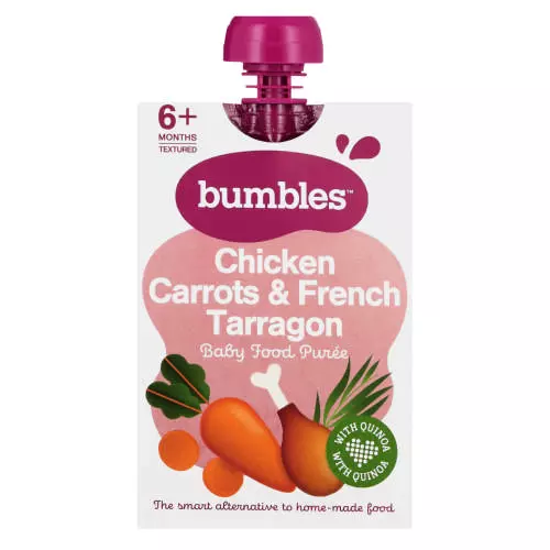 Bumbles Chicken, Carrots & Tarragon Baby Food Puree 120g Bumbles Chicken, Carrots & Tarragon Baby Food Puree 120g