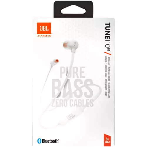 JBL T110 Bluetooth Wireless Earphones White JBL T110 Bluetooth Wireless Earphones White