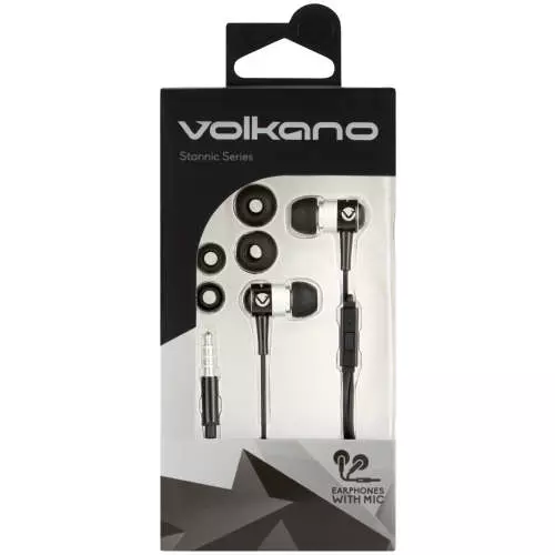 Volkano Stannic Series With Mic In Ear Headphones Black