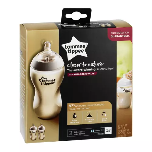 Tommee Tippee Closer to Nature 2 Baby Bottles 340ml Tommee Tippee Closer to Nature 2 Baby Bottles 340ml