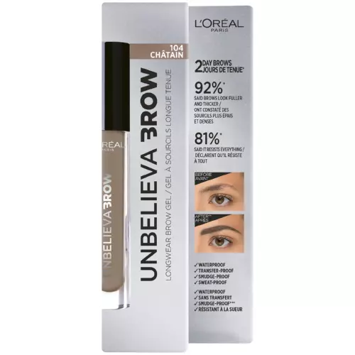 L'Oreal Unbelieva Brow Longwear Brow Gel Brown 104 40.8g L'Oreal Unbelieva Brow Longwear Brow Gel Brown 104 40.8g