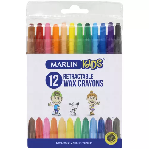 Marlin Retractable Wax Crayons 12 Crayons Marlin Retractable Wax Crayons 12 Crayons