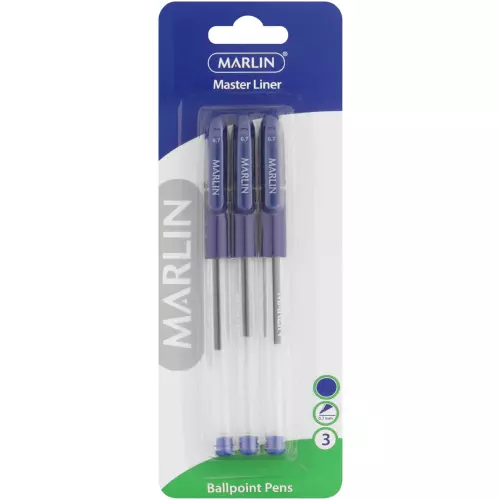 Marlin Master Liner Ball Point Pens Blue 3 Pens Marlin Master Liner Ball Point Pens Blue 3 Pens