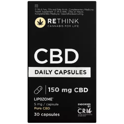Rethink CBD Daily Capsules 150mg 30 Capsules Rethink CBD Daily Capsules 150mg 30 Capsules
