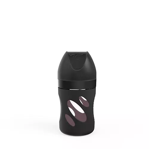 Twistshake Anti-Colic Glass Bottle Black 180ml