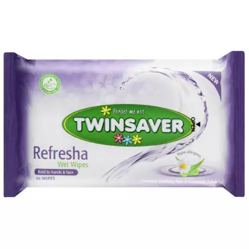 Twinsaver Refresha Wet Wipes 40 Wipes