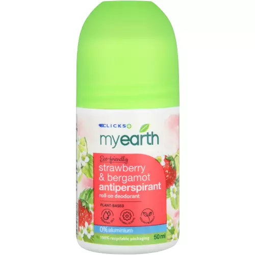 MyEarth Antiperspirant Roll-On Deodorant Strawberry & Bergamot 50ml