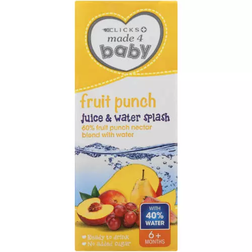 Made 4 Baby Juice & Water Splash Fruit Punch 200ml Made 4 Baby Juice & Water Splash Fruit Punch 200ml
