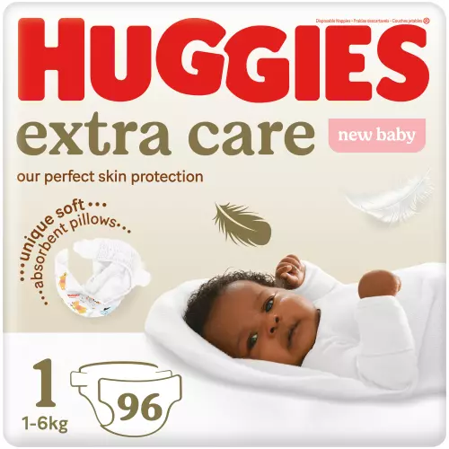 Huggies Extra Care Nappies Size 1 96's Huggies Extra Care Nappies Size 1 96's