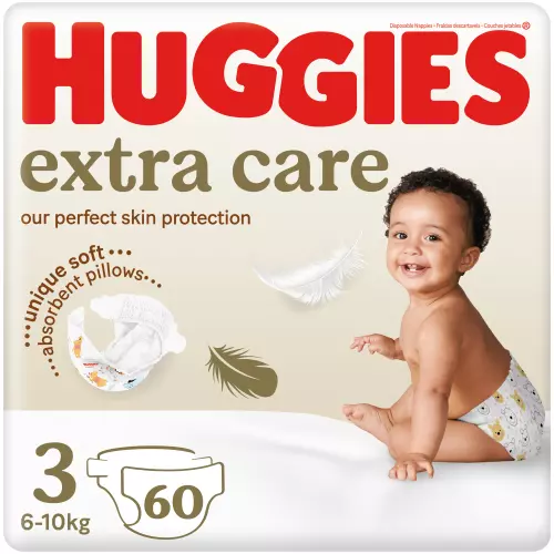Huggies Extra Care Nappies Size 3 60's