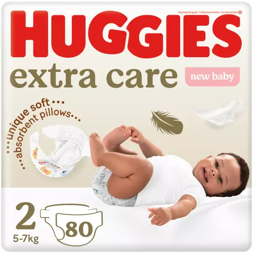 Huggies Extra Care Nappies Size 2 80's Huggies Extra Care Nappies Size 2 80's