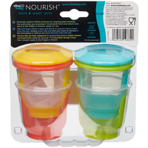 Vital Baby Weaning Pot 4 Pack Vital Baby Weaning Pot 4 Pack