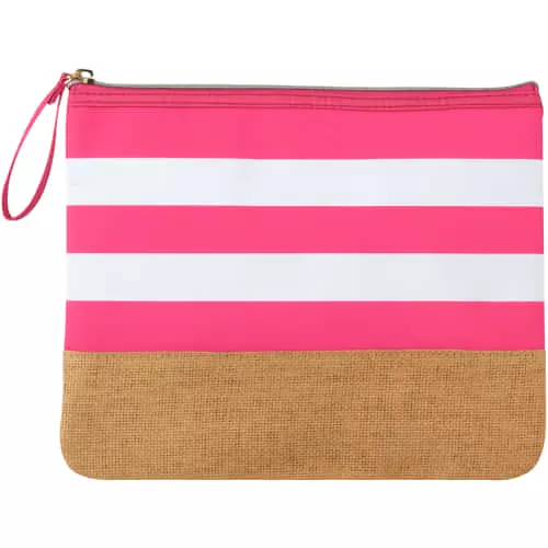 Clicks Bikini Bag Pink & White Stripes