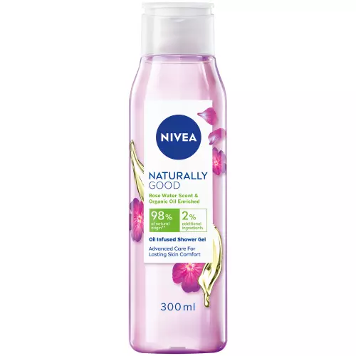 Nivea Naturally Good Shower Gel Rose Water & Organic Oil 300ml Nivea Naturally Good Shower Gel Rose Water & Organic Oil 300ml