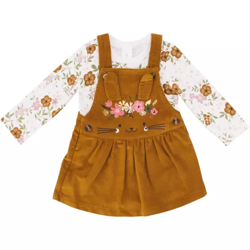 Made 4 Baby Girls 2 Piece Corduroy Dress Light Golden Brown 0-3M Made 4 Baby Girls 2 Piece Corduroy Dress Light Golden Brown 0-3M