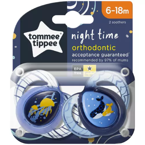Tommee Tippee Closer To Nature Night Soother 6-18 M Tommee Tippee Closer To Nature Night Soother 6-18 M