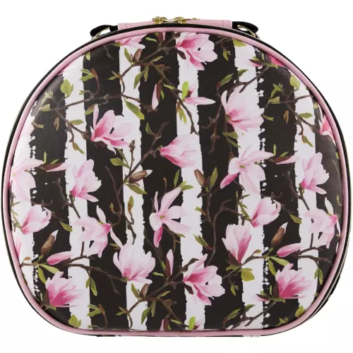 Clicks Round Hard Vanity Bag Stripe Floral
