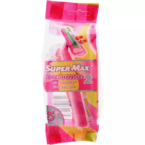 Super-Max Nature Strip Disposable Razors for Women 5 Razors Super-Max Nature Strip Disposable Razors for Women 5 Razors