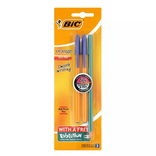 BIC Orange Fine Pens Blue 2 Pack BIC Orange Fine Pens Blue 2 Pack